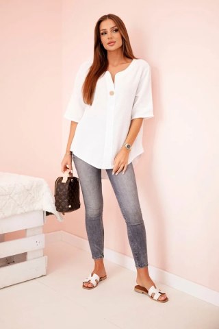 Koszula damska muślinowa z guzikiem biała