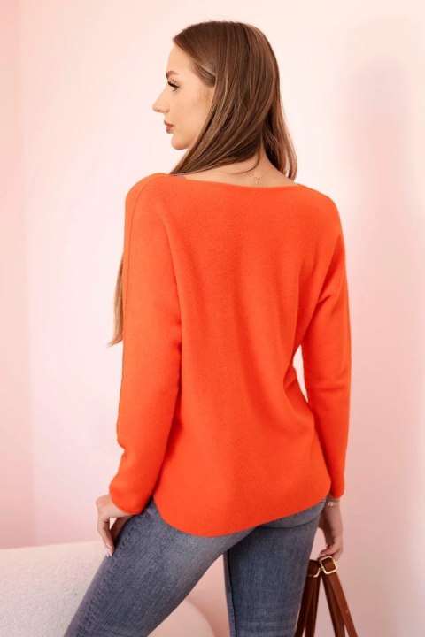 Sweter z dekoltem V pomarańczowy Sweter z dekoltem V pomarańczowy