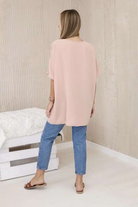 Bluzka oversize z wisiorkiem ciemny pudrowy róż Bluzka oversize z wisiorkiem ciemny pudrowy róż