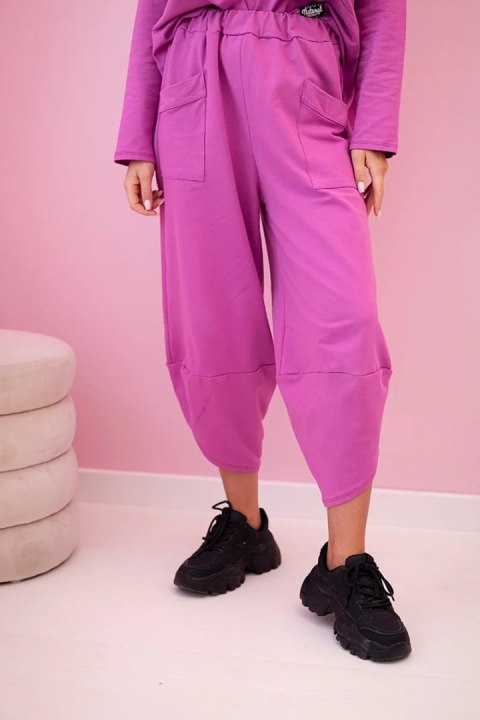 Komplet bawełniany bluza + spodnie bakłażanowy Komplet bawełniany bluza + spodnie bakłażanowy