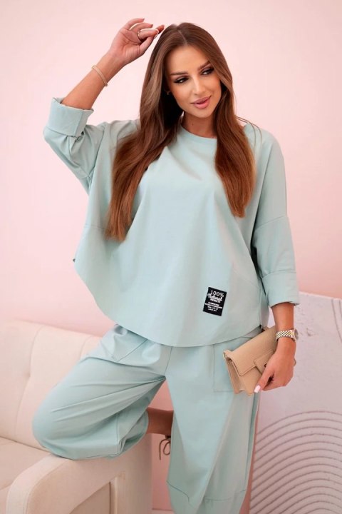 Komplet new punto bluza + spodnie ciemny miętowy Komplet new punto bluza + spodnie ciemny miętowy