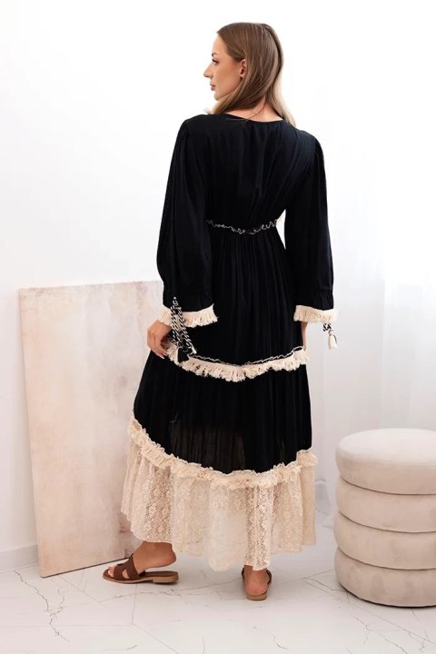 Sukienka damska boho z koronką czarna Sukienka damska boho z koronką czarna