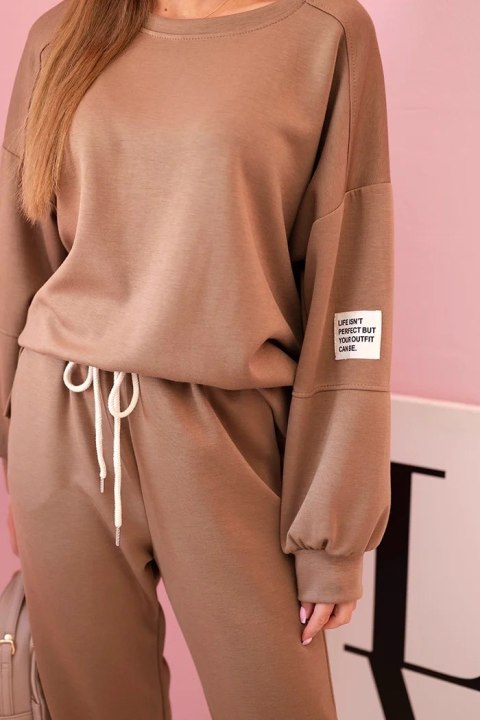 Komplet bluza + spodnie masełko camelowy
