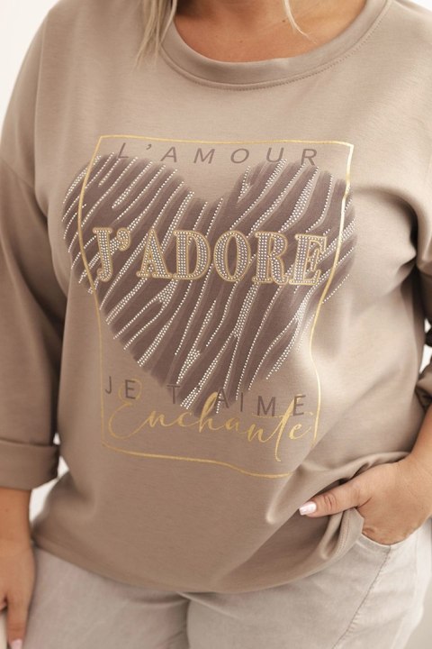 Bluza damska Plus Size masełkowa z nadrukiem 3D fango