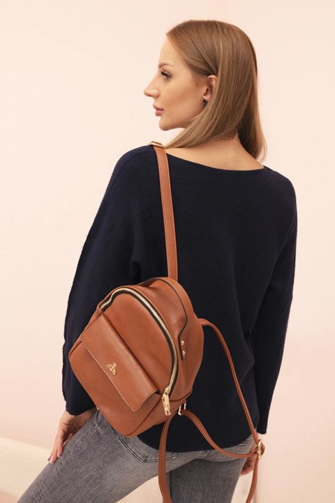 Sweter damski z wiskozą z dekoltem w serek granatowy