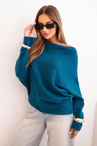 Sweter damski wiskozowy asymetryczny typu nietoperz morski