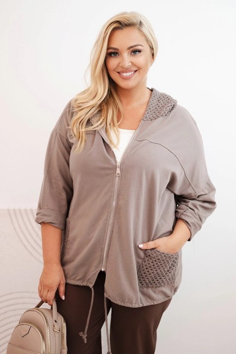 Bluza damska Plus Size bawełniana oversize z długim rękawem fango
