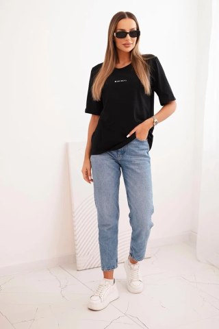 Bluzka damska bawełniana z nadrukiem Minimal czarna