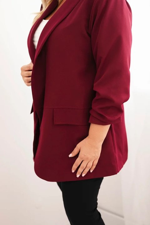 Marynarka damska Plus Size elegancka bordowa