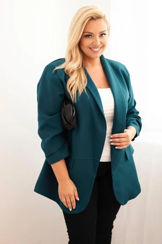 Marynarka damska Plus Size elegancka morska