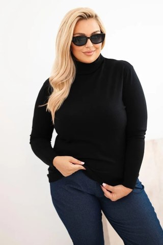 Sweter damski Plus Size z wiskozy o klasycznym kroju czarny
