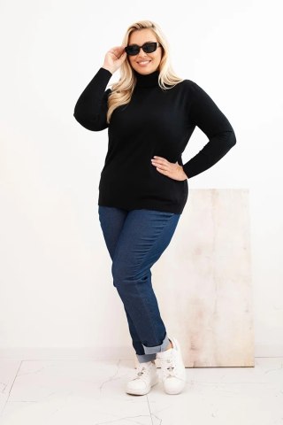 Sweter damski Plus Size z wiskozy o klasycznym kroju czarny