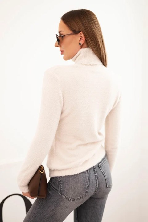 Sweter damski alpaka z golfem beżowy