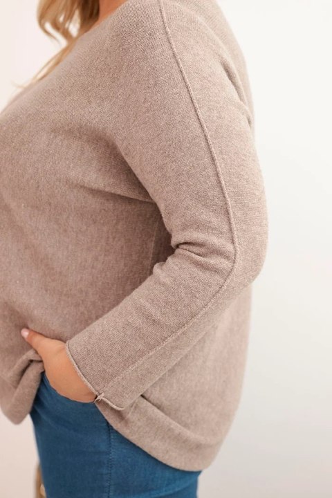 Sweter damski plus size z dekoltem łódką fango