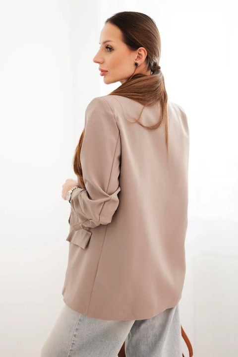 Marynarka z klapami elegancka fango