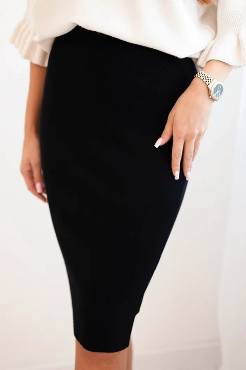 Spódnica damska wiskozowa z elastycznej dzianiny czarna