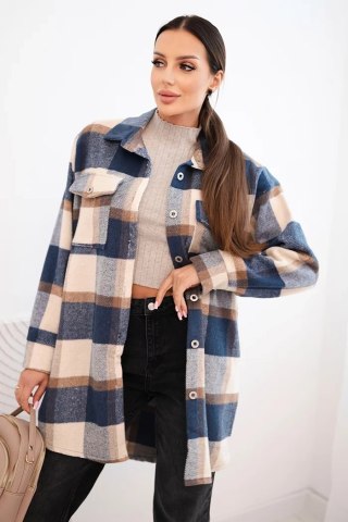 Koszula damska w kratę jeansowa