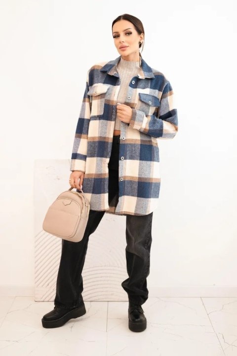 Koszula damska w kratę jeansowa