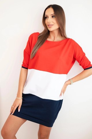 Sukienka damska Plus Size z dekoltem w serek i troczkami czerwona