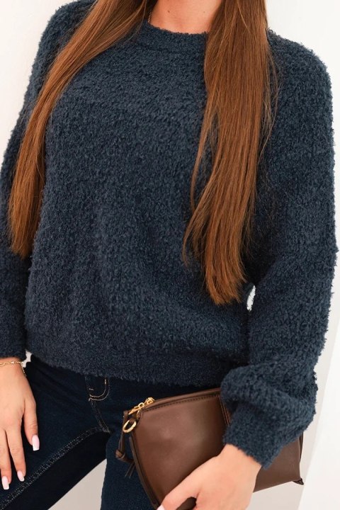 Sweter damski z miękkiego moheru granatowy