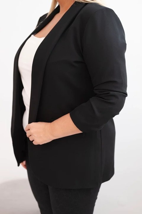 Marynarka damska Plus Size bez zapięcia z podszewką XL/2XL czarna