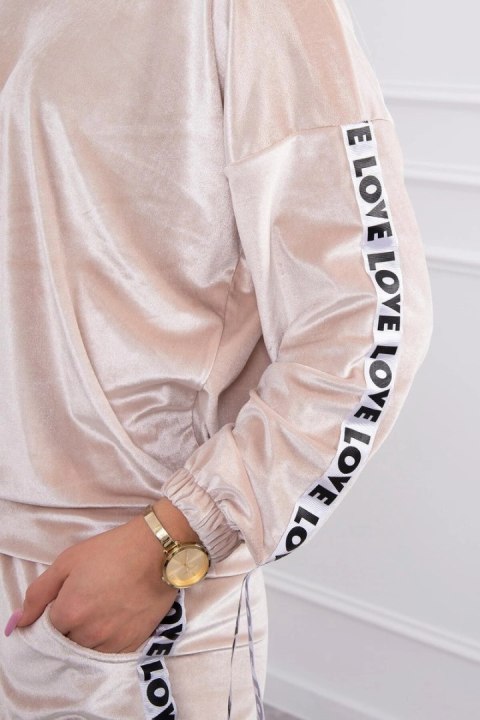 Komplet welurowy Love beżowy