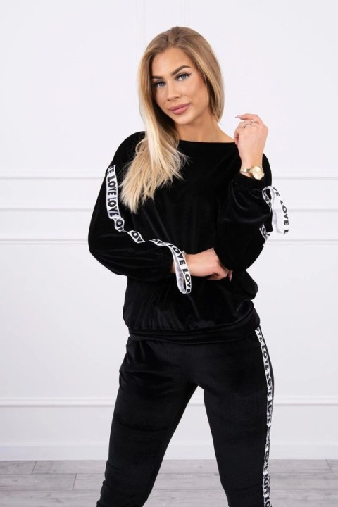 Komplet welurowy Love czarny