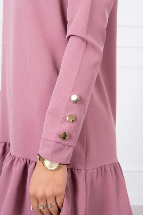 Sukienka z falbaną ciemny róż