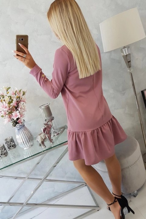 Sukienka z falbaną ciemny róż