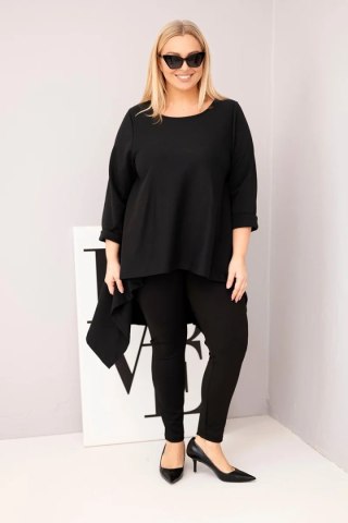 Tunika damska Plus Size bawełniana o asymetrycznym kroju czarna