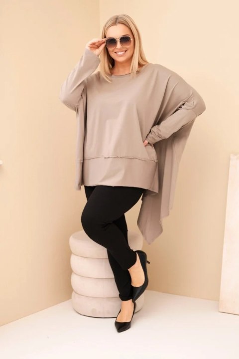 Tunika damska Plus Size z bawełny z asymetrycznym dołem fango