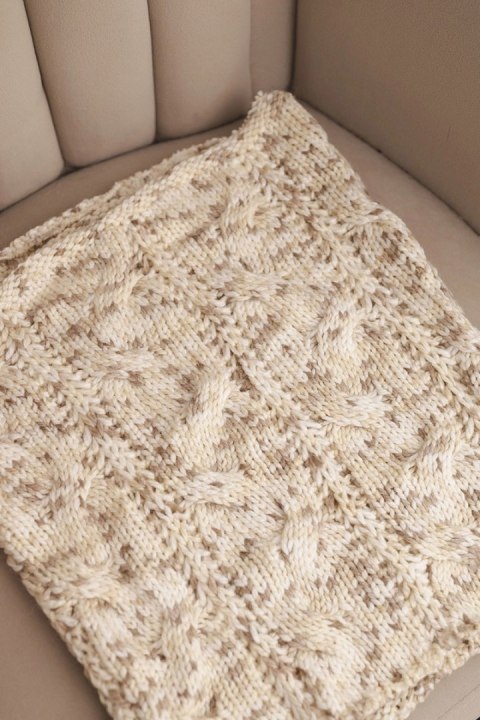 Komin damski wełniany miękki melanżowy szalik zimowy KN25 beżowy