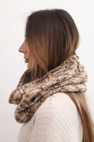 Komin damski wełniany miękki melanżowy szalik zimowy KN25 camelowy