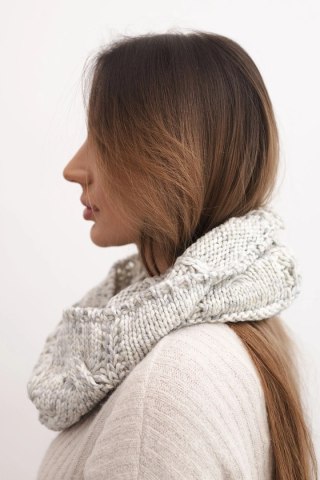 Komin damski wełniany miękki melanżowy szalik zimowy KN25 jasno szary