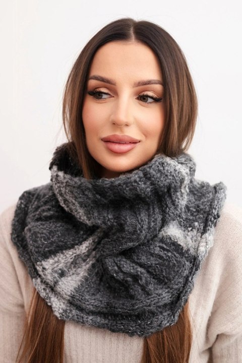 Komin damski wełniany miękki otulacz golf zimowy KN21 grafitowy