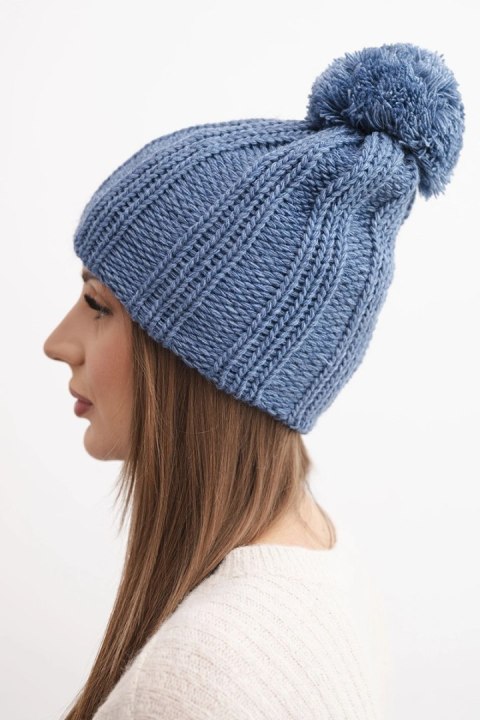 Czapka z polarem Idalia K284 jeansowa