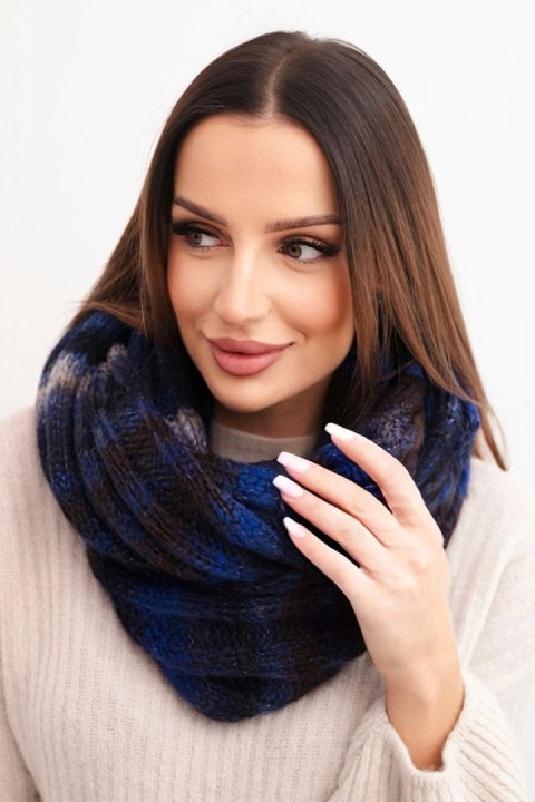 Komin damski wełniany melanżowy miękki otulacz na zimę KN20 granatowy