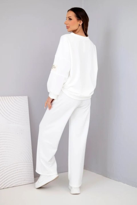 Komplet damski masełko bluza + spodnie biały