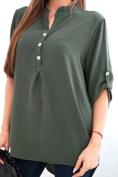 Bluzka z dłuższym tyłem ciemne khaki