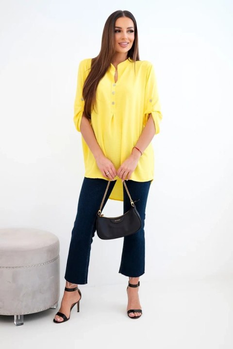 Bluzka z dłuższym tyłem żółta
