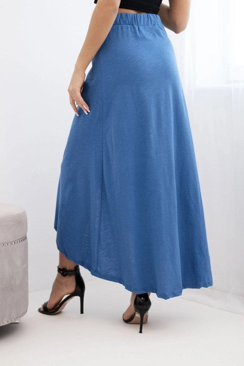 Spódnica damska bawełniana kopertowa maxi z wiązaniem jeansowa