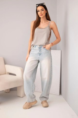 Bluzka damska na ramiączkach z koronkowym wykończeniem fango