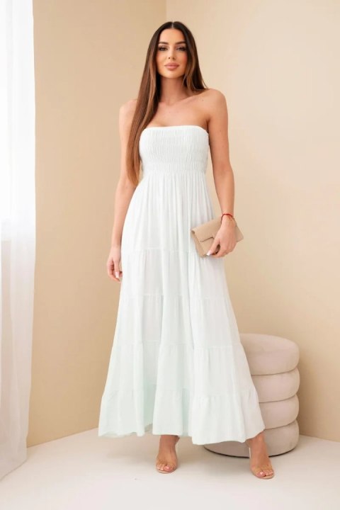 Sukienka damska wiskozowa z elastyczną górą miętowa