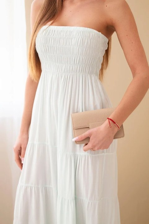 Sukienka damska wiskozowa z elastyczną górą miętowa