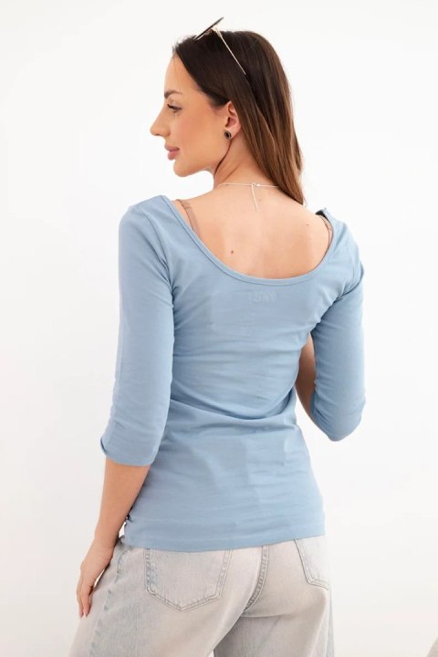 Bluzka okrągły dekolt jeansowa