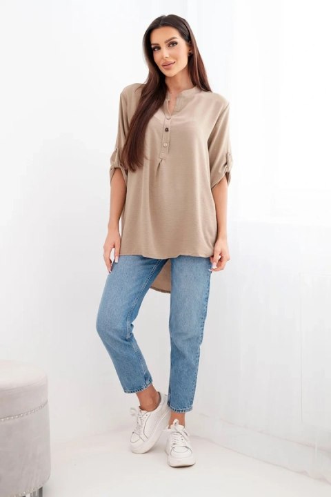 Bluzka z dłuższym tyłem cappuccino