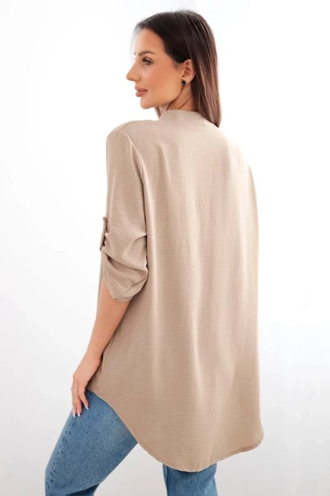 Bluzka z dłuższym tyłem cappuccino