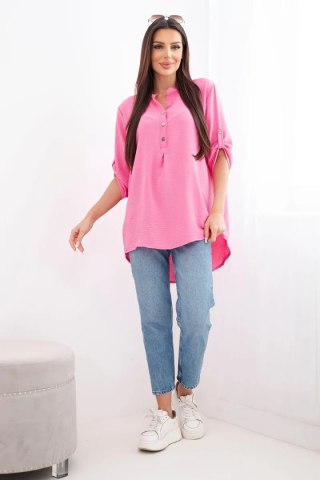Bluzka z dłuższym tyłem różowa