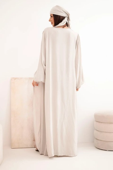 Komplet damski wiskozowy 4-częściowy w stylu boho ciemno beżowy