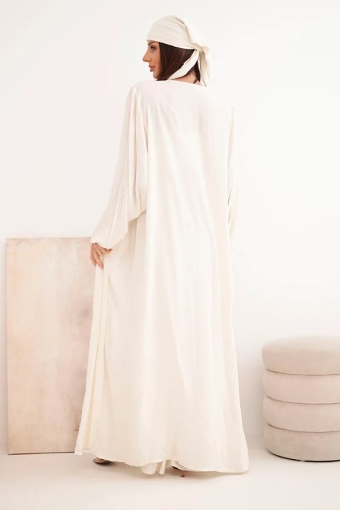 Komplet damski wiskozowy 4-częściowy w stylu boho jasno beżowy